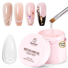 Beetles HEMA-Free Hard Gel for Nails,1.06 oz 9 in 1 Hard Gel for Nail Extension & Strengthening Broken Nail Repair UV LED Lamp Cured Salon Quality Sensitive Skin Friendly Nail Technicians Women