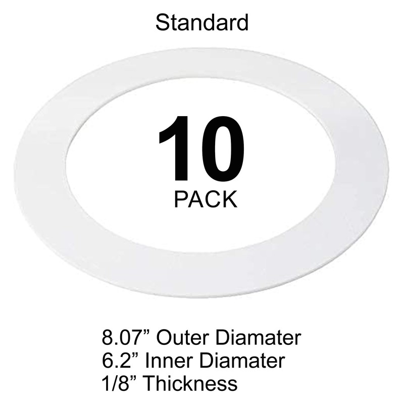10 Pack Gloss White Goof Trim Ring for 6" Inch
