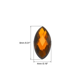 sourcing map 200PCS Acrylic Horse Eye Gems 4x8mm Flat Back Artificial Rhinestones for DIY Crafts Bead Wedding Party Face Painting Jewelry Making Brown