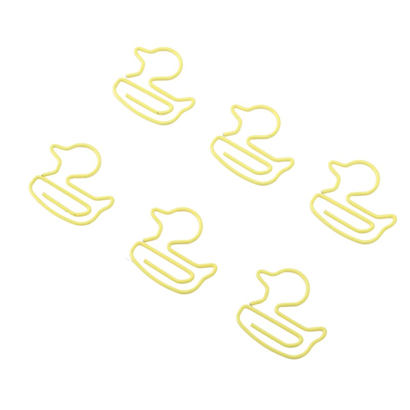 100pcs Paper Clips Cute Duck Shaped Decorative Metal Paperclips with