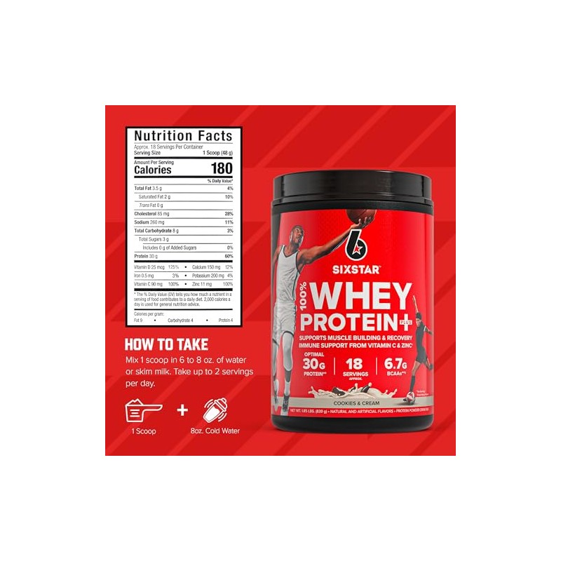 Six Star Whey Protein Powder Plus - Muscle Building &