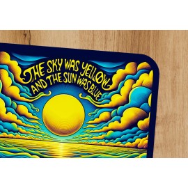 Art Scarlet Begonias Sun Yellow Sky Blue Premium Sticker Grateful Dead Jerry Garcia