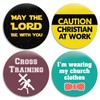 Christian Church Pinback Buttons/Pins - 2.25 inches - Set of