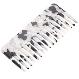 FOMIYES 1PC Wide Tooth Detangling Comb - Salon-Grade Hair Brush for Wet and Dry Hair, Suitable for Home and Professional Use (Black White)