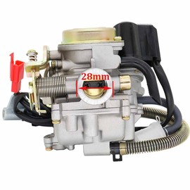 GY6 50CC 49CC Carburetor with Air Filter Intake Manifold Replacement for 139QMB 4 Stroke Scooter ATV Moped Go Kart Taotao Engine 18mm carb (with Vacuum Fuel Pump,Hose Tube Line)