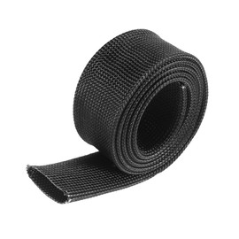 TUCKBOLD Fiberglass Heat Wire Shield Sleeve Heat High Temp Shield Adjustable Heat Shield 3.2ft 20mm 3/4" Black for Car Wire Protection Automotive Parts
