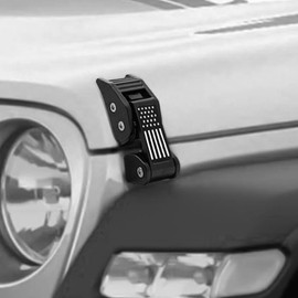 WWFGYX Hood Latches,Adjustable Hood Latch Catch Kit Compatible with Jeep Wrangler JK JKU 2007-2018 & Jeep Wrangler JL JLU 2018-2024 Gladiator JT (Black)