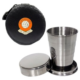 Knight 2oz Collapsible Drinking Cup with Leather Blackpool Football Club Case