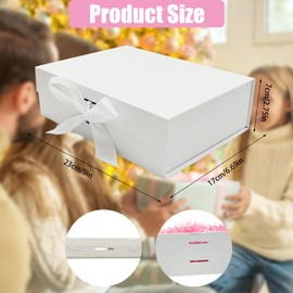 Bliceon Gift Box, Black Box 23 x 17 x 7 cm, Gift Boxes with Lid, Black Gift Box for Birthday, Wedding, Party, Valentine's Day, Mother's Day