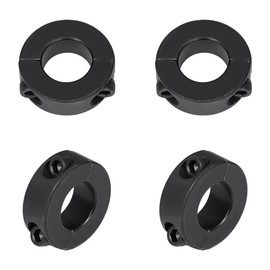 UNICRAFTALE 2 x Black Wave Cuff Double Split Wave Collar 20 mm Inner Adjustment Rings Membrane Aluminium Alloy Solid Depth Stop Rings with 2 Screws for Dolly Wheels Hand Trolley Tyres