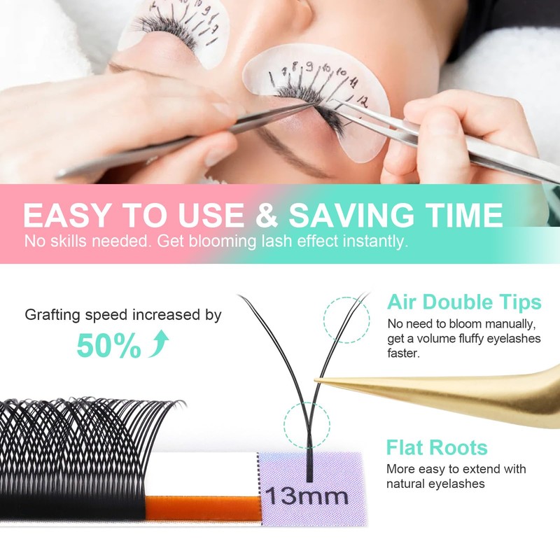 NAGARAKU Eyelash Extension, 4D Volume, Ultra Fine, Lightweight, Natural, Soft,