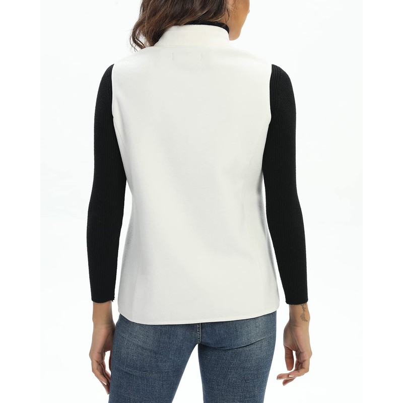 Xeoxarel Vests for Women, Soft Fleece Vest Lightweight Sleeveless Classic