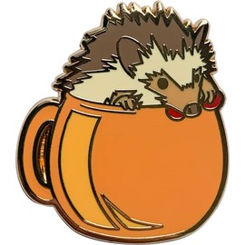 Cocktail Critters Enamel Pins for Bartender Aprons, Jackets, Backpacks and Purses, Shirt and Suit Lapels, Cute Button Badges Brooch Fashion Jewelry (Hedgehog x Pomegranate Punch)