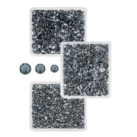qiipii Dark Gray Resin Rhinestones for Crafting Crystal Black Diamonds Flatback Resin Stones 3mm 4mm 5mm Non-Hotfix Crystals Gems Charms for Nails Face Eyes Makeup Tumblers Bottles DIY Crafts Shoes