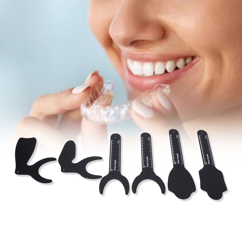 6pcs Intraoral Photographic Black Background Metal Dental Photo Backdrop Contrastor