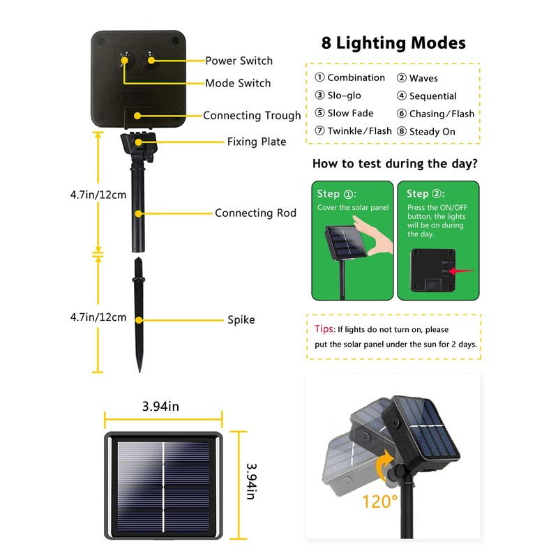 4 Pack Total 800 LED Solar Christmas Lights Outdoor, Solar