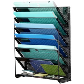Kuntine.B Wall File Organizer (Black, 7 Tier)