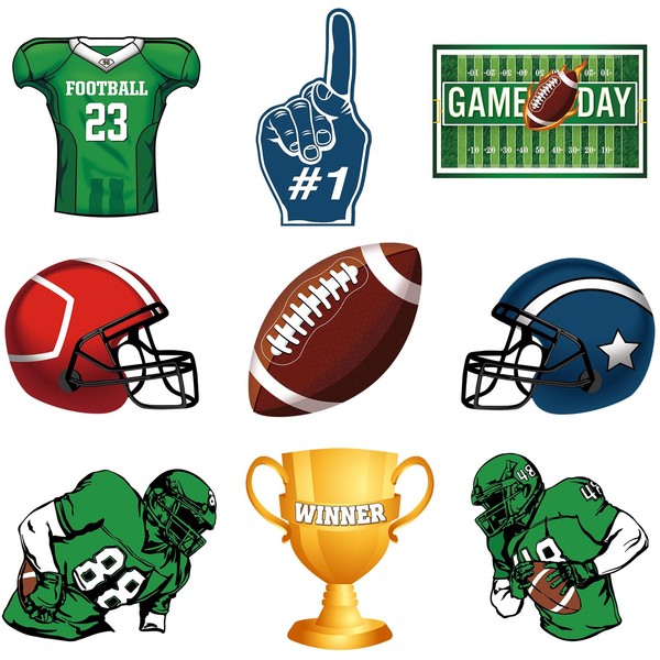 90 Pcs Football Party Cutouts Football Party Decorations Rugby Sports