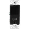 Eaton TR7730BK 15-Amp 3-Wire Tr Receptacle 120V Decorator Combination Single-Pole