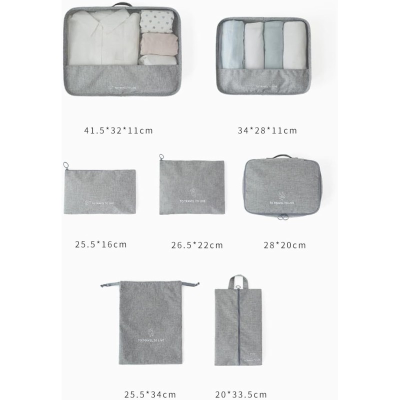 FIME. Compression Packing Cubes for Carry On Suitcases,7pcs a Set