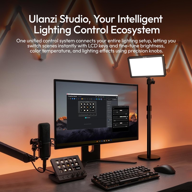 ULANZI D200X Creative Deck Macro Keyboard, 14 LCD Keys &