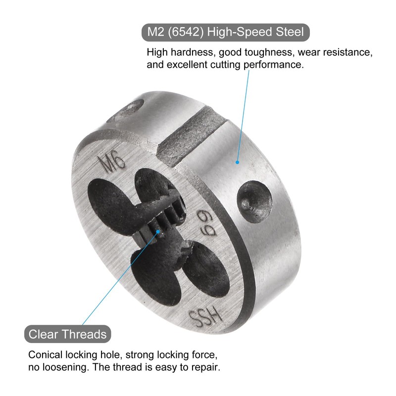 sourcing map Round Threading Dies, Metric M6 x 1 Thread