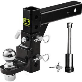 YATM Adjustable Trailer Hitch 2 Inch Receiver Drop Hitch 9 1/2 Inch Drop Rise YATM