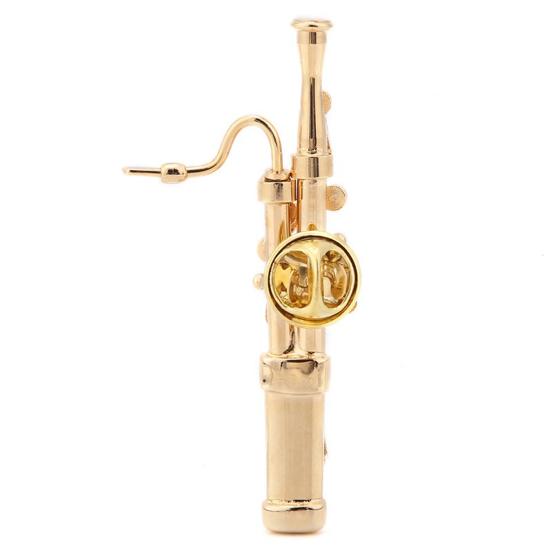 Gold Plating Copper Bassoon Musical Instrument Bassoon Brooch Pin with