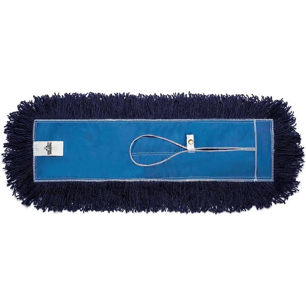 Nine Forty 24-Inch Premium Nylon Dust Mop Replacement Head - Heavy Duty Mop Head Refill for Industrial, Commercial, and Residential Cleaning - Dry Floor Duster for Hardwood Surfaces - Blue (1-Pack)