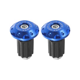 X AUTOHAUX 1 Pair 7/8" 22mm Hand Grips Handlebar End Slider Caps Plugs Blue