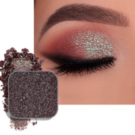 Chameleon Single Eyeshadow, Pressed Powde, Square Pan, Fits Magnetic Palettes,High Pigment, Smudge-Proof, Smooth Blend,Long-Lasting， Iridescent Blue-Purple (Nebula)