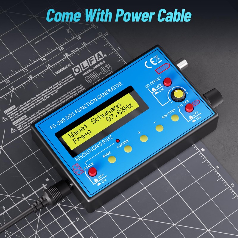 1Hz-500kHz DDS Signal Generator with Schumann Resonator, Portable Multifunction Waveform