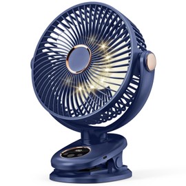 iNeibo 10000mah Auto-Rotating Oscillating Clip on Fan,8 Inch Portable Rechargeable Battery Operated Desk Fans | 5 Speeds Digital Display 40 Hours Work Time Quiet USB Table Fan