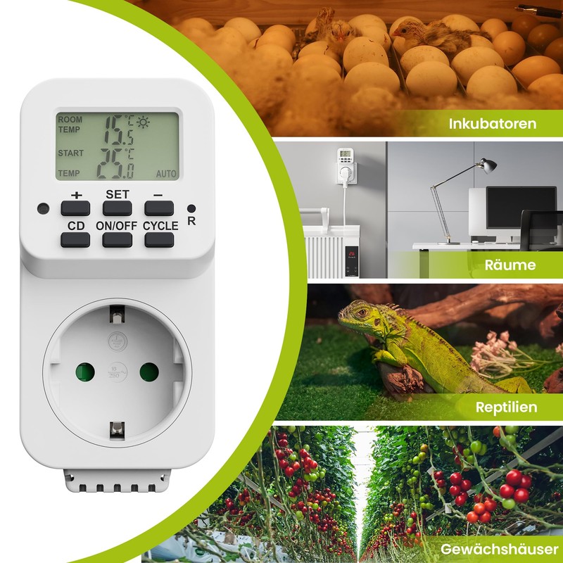 Perfect Thermostat Socket, Temperature Controller 230 V, Socket Thermostat, Temperature