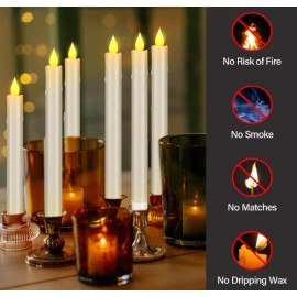 Does not Apply 6PCS Flameless Taper Candles Light Flickering Battery Operated with Remote Timer