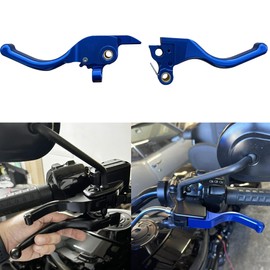 COKTNNI Motorcycle 3 Finger Clutch Brake Lever CNC Short Hand Clutch Brake Lever Fit for 2024-2025 Harley Road Glide Street Glide Road Glide CVO Road Glide ST (Blue)