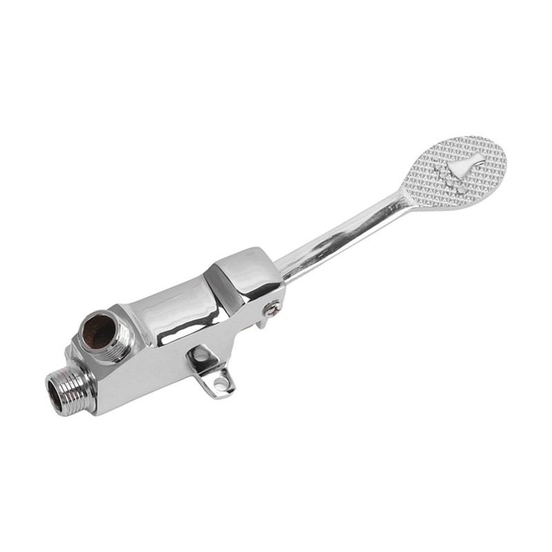 Faucet Foot Pedal Valve Silver Stainless Steel Water Saving Floor