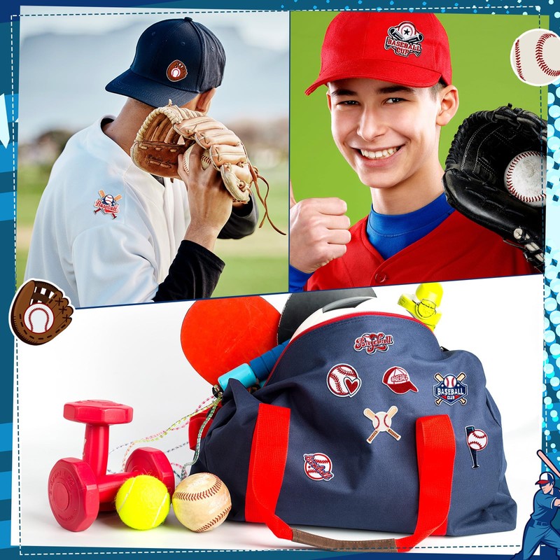 HunnmingRe 72 Pcs Baseball Iron on Patches Chenille Embroidered Baseball
