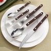 Rivet ABS Faux Wood Handle Silverware Set - 6-Piece Stainless
