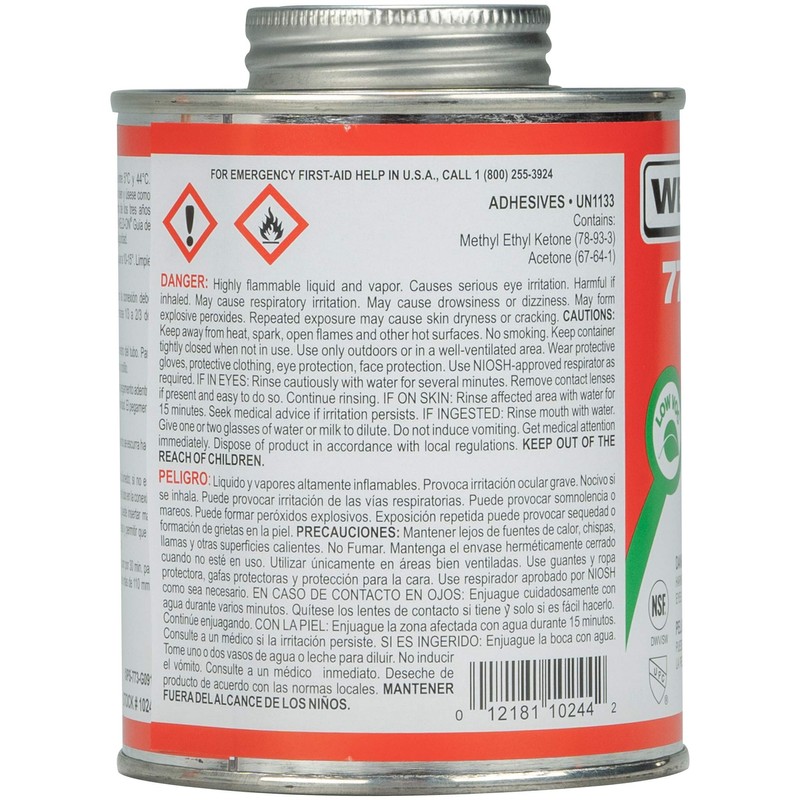 Weld-On 10244 773 ABS Medium-Bodied High Strength Solvent Cement -
