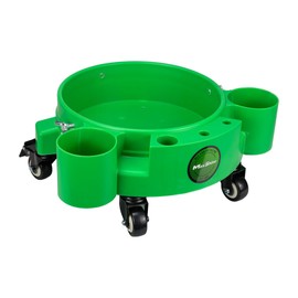 Maxshine 5 Gallon Rolling Bucket Dolly – Heavy-Duty with 5 Wheels, 2 Locking Casters, Organizer for Detailing Cleaning Compounds & Detailing Brushes - Detailing Accessory & Supplies - Green