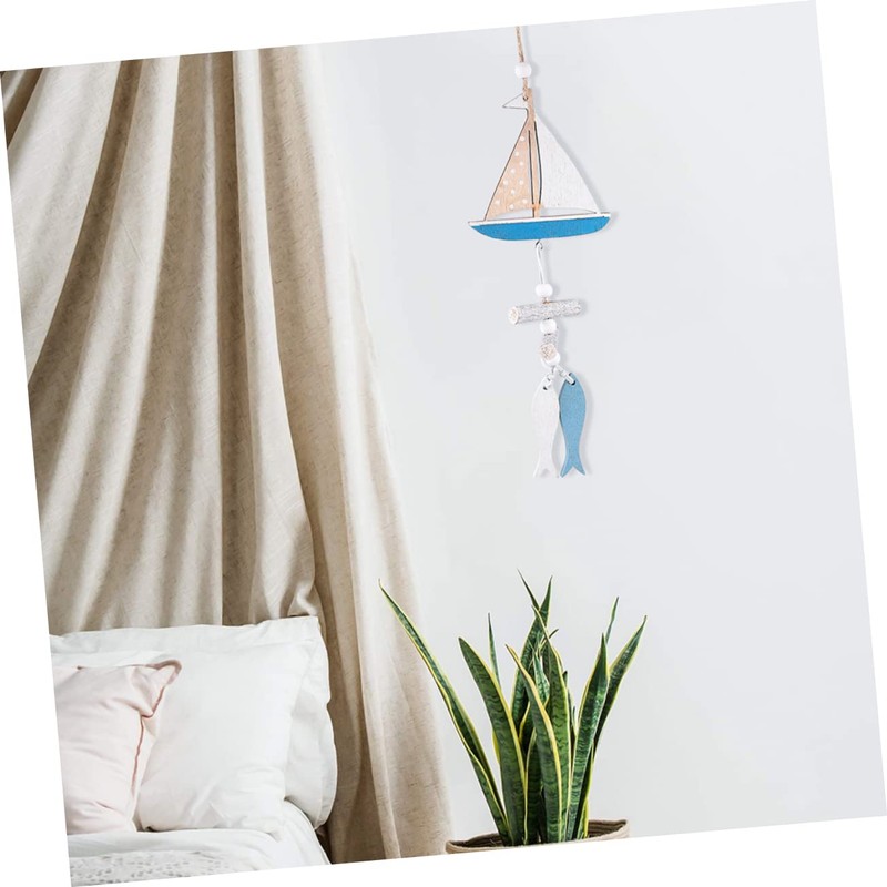 BIUDECO Wooden Fish Pendant Pcs Set Hanging Ornaments for Home