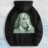 Ben Franklin Money Meme Graphic Hoodie 100% Cotton US Warehouse