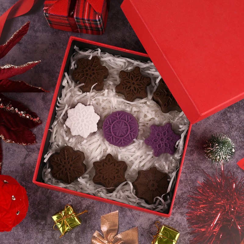3 Pack 9 Style Snowflake Shape Christmas Silicone Soap Molds