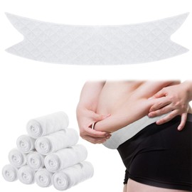 Wesnoy 10 Pcs Tummy Liners for Sweat Rash Cotton Under Belly Sweat Liners Under Belly Absorber Pads Band for Skin Rash(White,L)