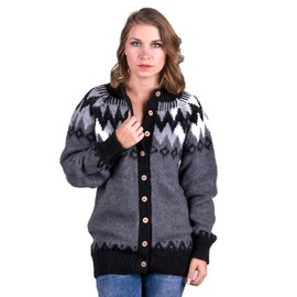 Gamboa Alpaca Cardigan Sweater for Women Cardigan for Women Wool Sweater Alpaca Sweater Knit Sweater Winter Cardigan Sweaters Gray