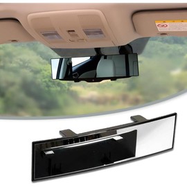 Universal 12 Inch Rear View Mirror for Car - Mirrors Universal 12 Inch Interior Clip On Panoramic Mirror