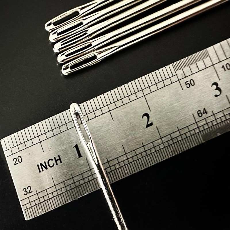 4"Professional Upholstery Needle 3mm Thickness, Big Eye Hand Sewing Needles