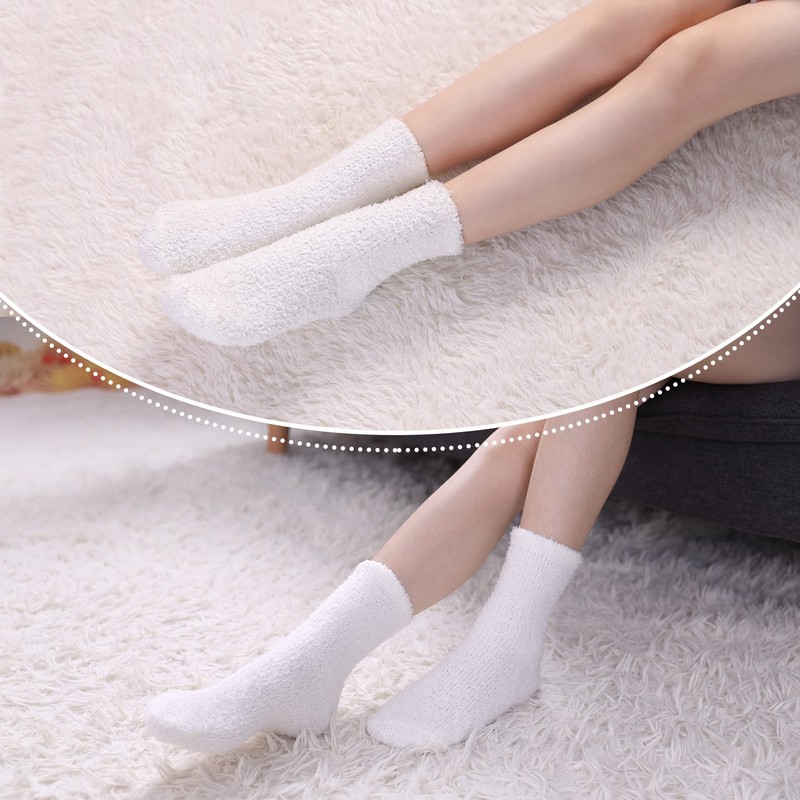 LINEMIN Womens Fuzzy Socks Cozy Fluffy Winter Warm Slipper Socks