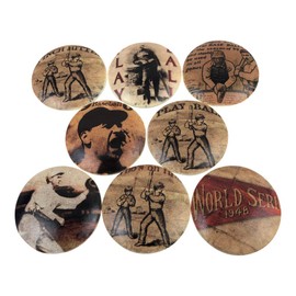 Set of 8 Baseball Wood Cabinet Knobs (Play Ball)